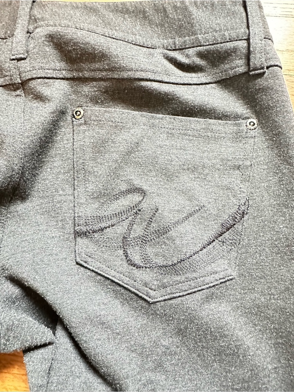 Express Dark Heather Gray Stretch Ponte Pants M Straight Leg 5 Pocket - Picture 9 of 9